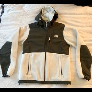The north face Denali white & grey fleece jacket